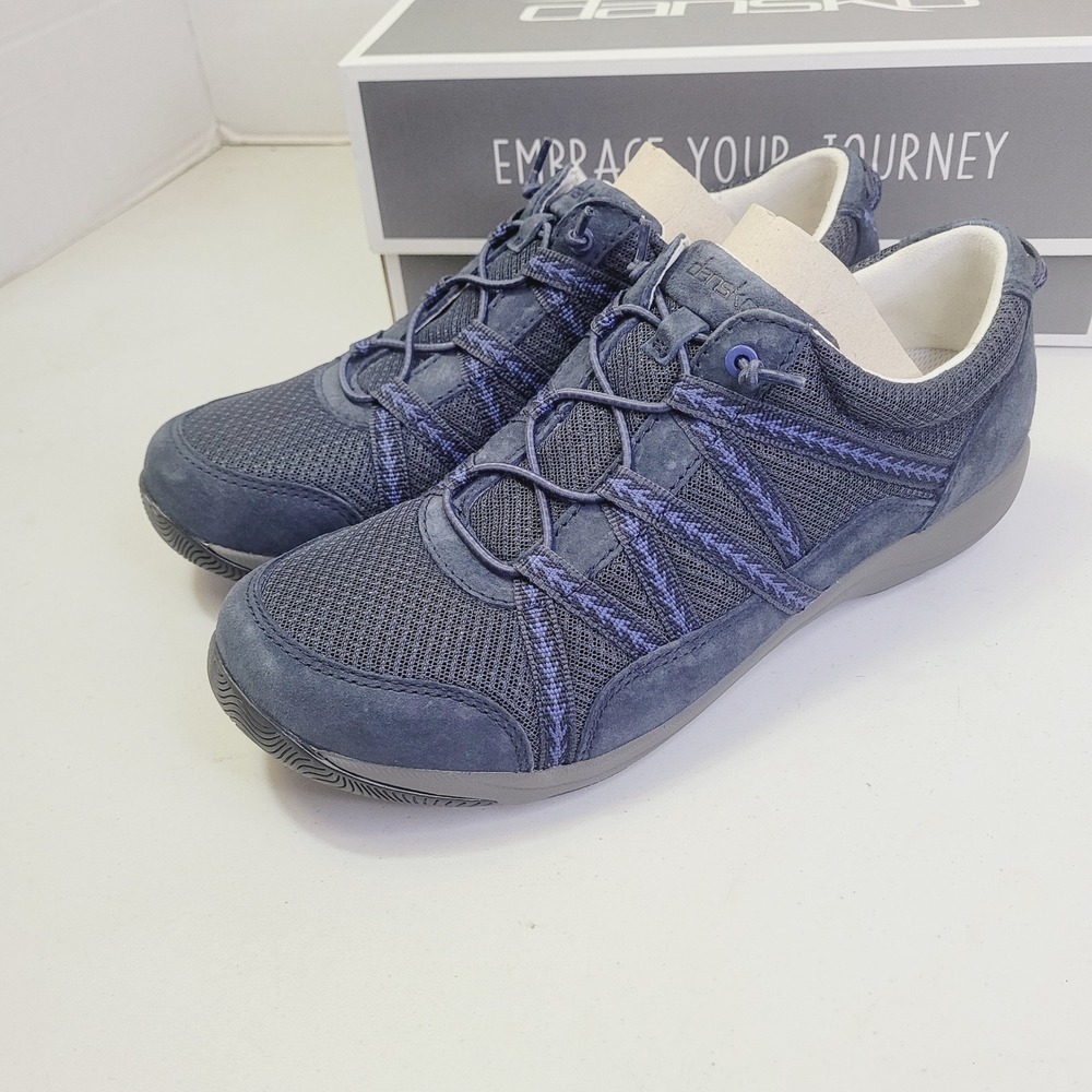Dansko Women's Harlyn Sneaker Size 41 (US 10.5) Blue Suede Bungee Walking Shoes - Picture 10 of 15